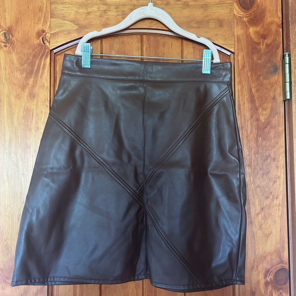Brown Leather Skirt